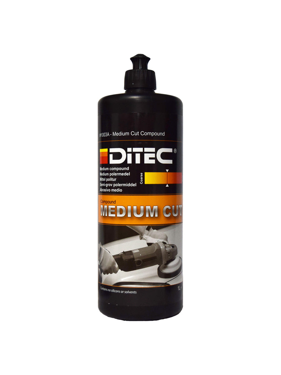DiTEC Medium Cut one-step marine polish – removes P3000 grit sanding marks and fine scratches from all paint systems, including scratch-resistant finishes