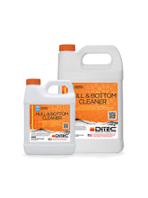 Gallon and 32 oz bottles of eco friendly, biodegradable hull cleaner and descaler