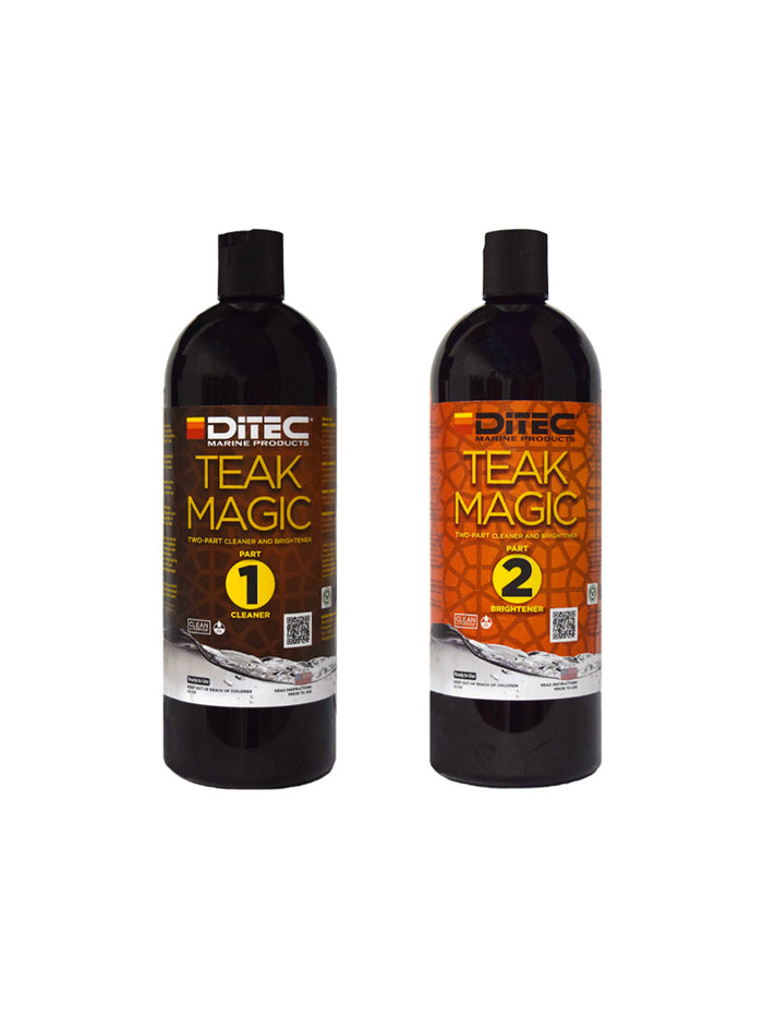 bottles of teak magic teak cleaning gel for boats from ditech
