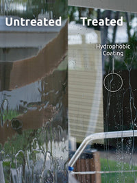 Marine glass treated with long-lasting marine glass protection GLASSTEC from DiTEC Marine Products.