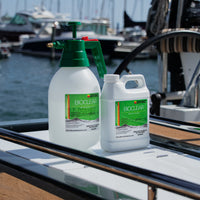 Spray bottle and gallon of bioclear boat disinfectant