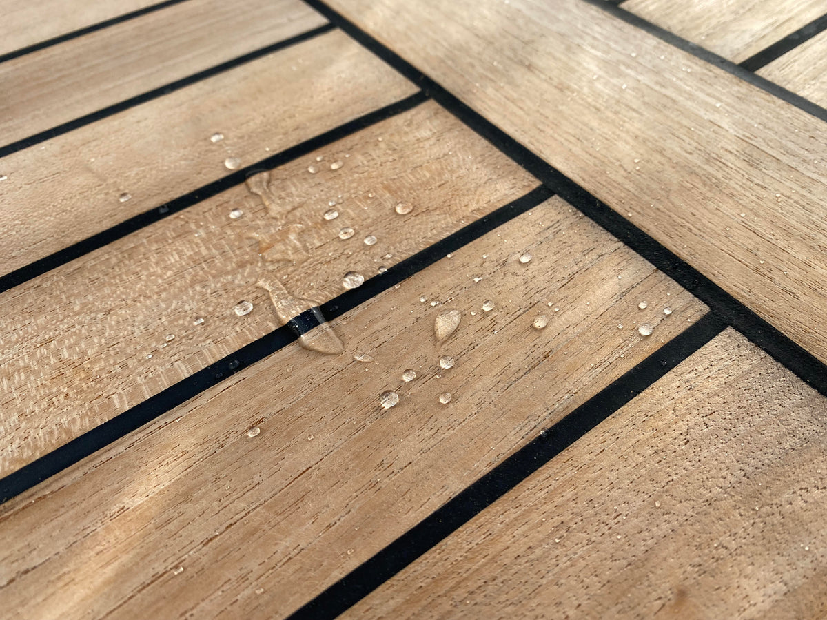 Water beading up on teak that has been treated with Triton 2.0