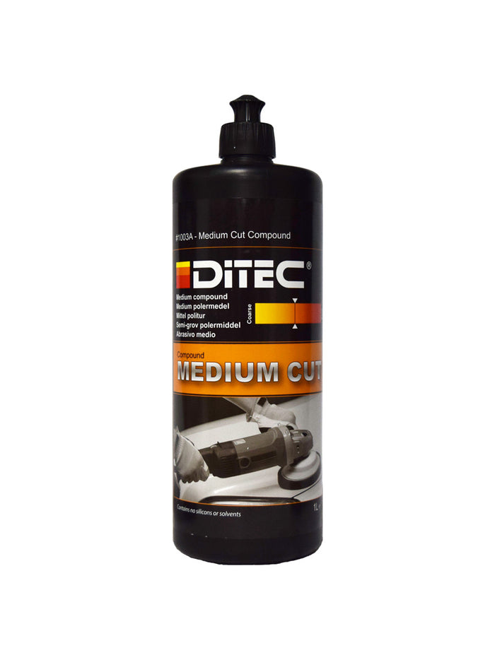 DiTEC Medium Cut one-step marine polish – removes P3000 grit sanding marks and fine scratches from all paint systems, including scratch-resistant finishes
