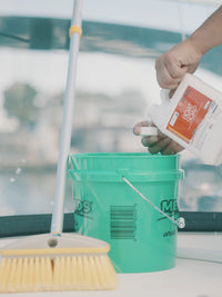 eco-friendly boat soap from ditec being used on boat